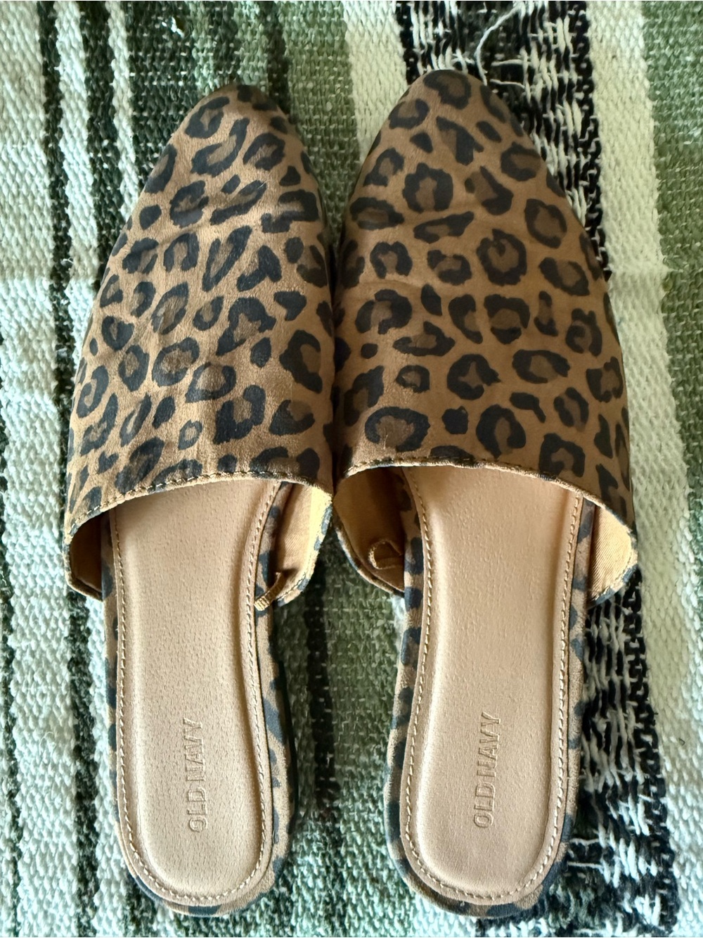 Old Navy Leopard Print Brown Slide Mules